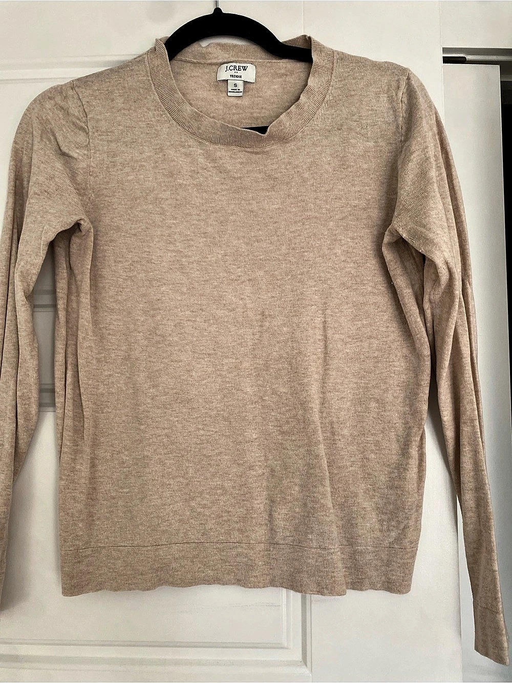J.CREW Teddie Long Sleeve Crewneck in Beige Small Like New